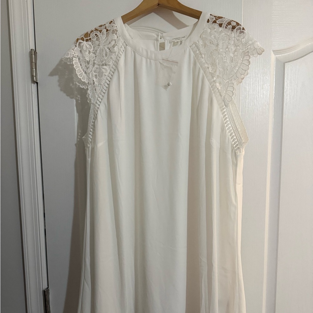 NWT Chic Soul “why not fall in love” white lace dress 3x